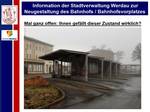 Information der Stadtverwaltung Werdau zur Neugestaltung des Bahnhofs/ Bahnhofsvorplatzes